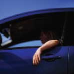 man in car