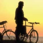 bikers in sun-set