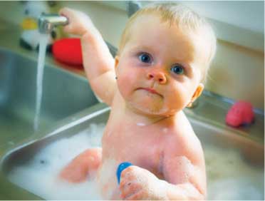 baby in bath