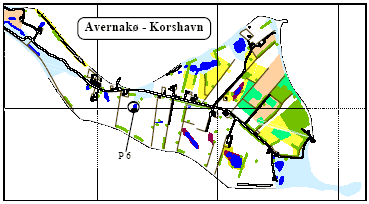 Figure 2.1 Overview of localities. Location of ponds on Avernakø (P1-P7, P9)
