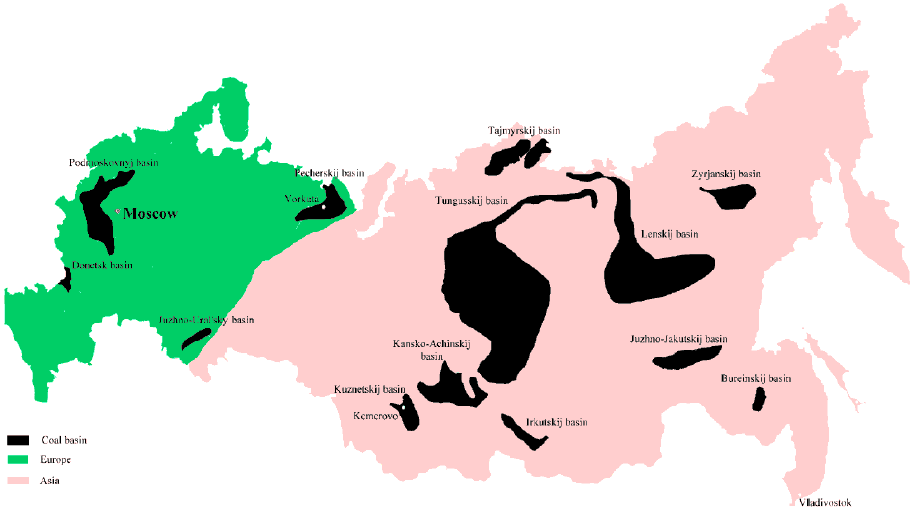 Укажите на карте угольные бассейны нашей страны
