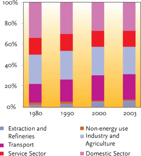 FIGURE 2.5 ADJUSTED GROSS ENERGY CONSUMPTION, BREAKDOWN BY SECTOR