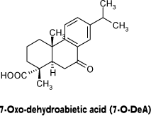 Figure 2: One of the oxidation products identified in air-exposed colophonium chosen as a marker compound for the oxidative degradation of AbA.