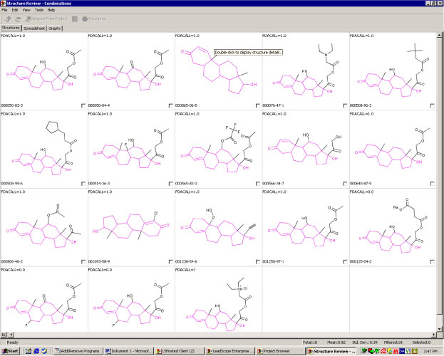 Figure 13. Overlay of steroids containing the two structural combinations
