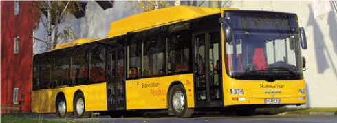 Figure 5­3 CNG Bus – The top of the bus stores the tanks with CNG. Source: MAN Nutzfahrzeuge – www.man-mn.com