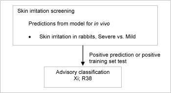 Figure 7: Schematic diagram illustrating the systematic evaluation used to assign advisory classifications for skin irritation