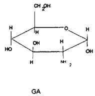 Figur 18. 2-amino-2-deoxy-D-glukose (chitosamin; glucosamin). (2 Kb)