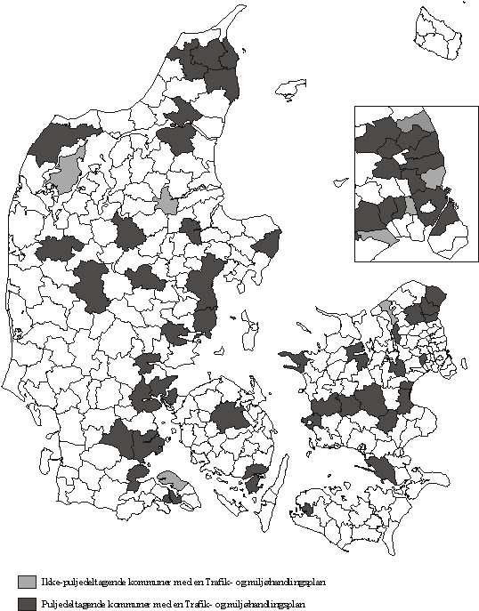 figur 2.2b, Trafik- og miljhandlingsplan i danske kommuner (20 kb)