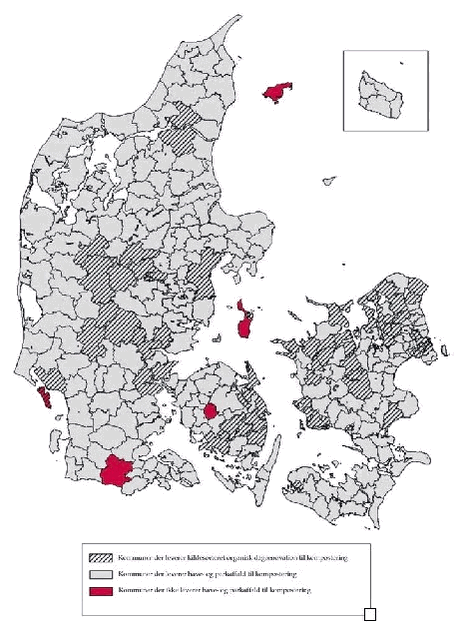 Kommuner der leverer affald til kompost- og biogasanlæg 2001