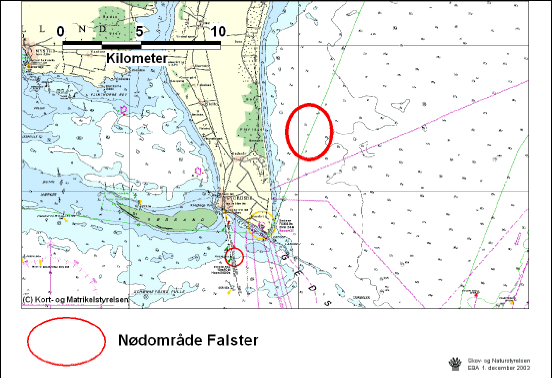 Figur 3.18 Regionplanskort, kort med naturbeskyttelsesinteresser samt søkort der angiver nødområde ved Bøtø Øst