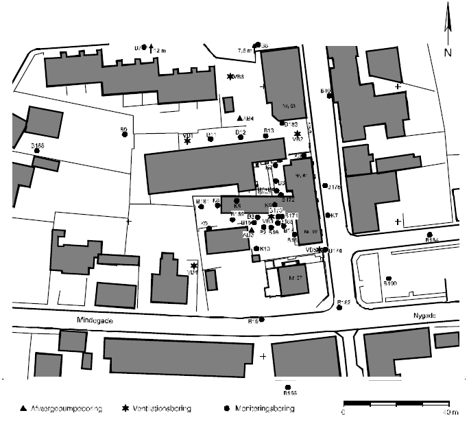 Situationsplan med boringsplacering