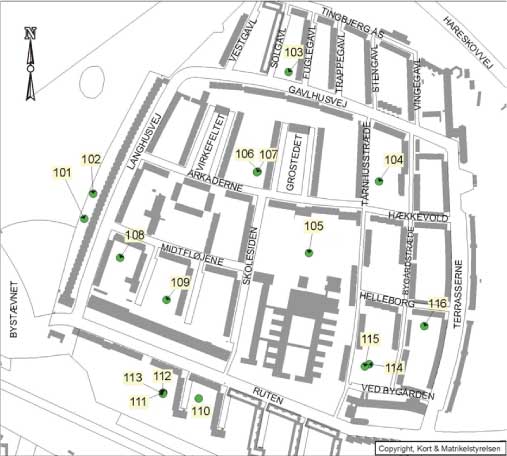 Figur 7.1 Oversigtsplan over Testareal E- Tingbjerg