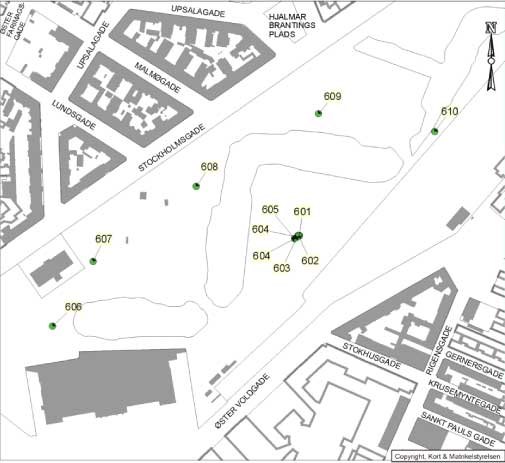 Figur 8.1 Oversigtsplan over testareal R (reference) - Østre Anlæg