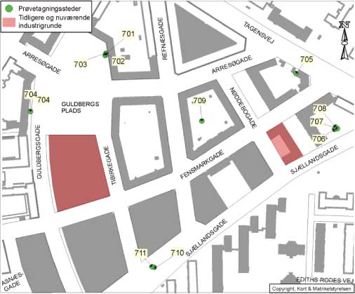 Figur 5.1 Oversigtsplan over testareal C - Guldbergs Plads