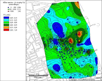 Figur 3.31 Sandsynlighed for at udtage en prøve med en større zink-koncentration end JKK