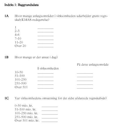 Indeks 1: Baggrundsdata