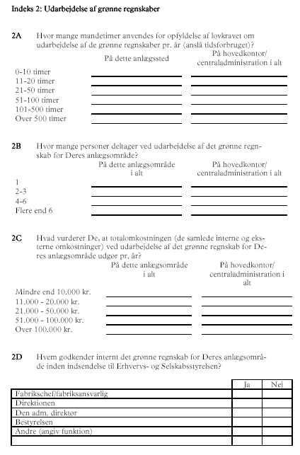 Indeks 2: Udarbejdelse af gr&oslash;nne regnskaber