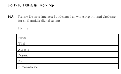 Indeks 10: Deltagelse i workshop