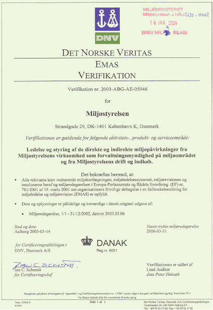 EMAS certifikat