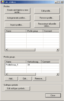 Figur 2.12. Definition af profiler i GeoStudio (trin N)