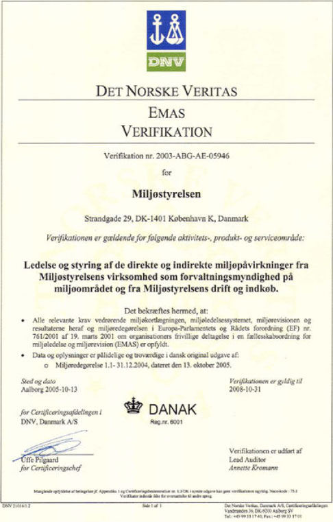 EMAS certifikat