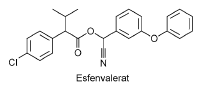 Figur 3: Kemisk struktur for esfenvalerat, et pyrethroidinsekticid (Tomlin, 2003)