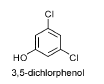 Figur 9: Kemisk struktur af referencestoffet 3,5-dichlorophenol (Chemfinder, 2004)
