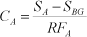C<sub>A</sub>=S<sub>A</sub>-S<sub>BG</sub>/RF<sub>A</sub>