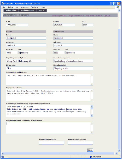 Indberetning – Basisoplysninger