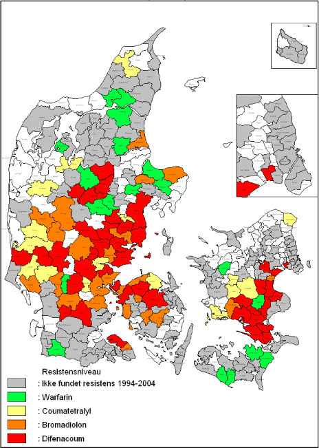 Figur 1. Resistens hos brune rotter 1962 - 2004