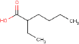 Molekylestruktur: 2-Ethylhexansyre