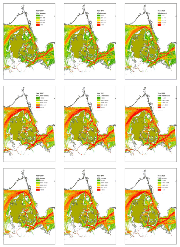 Figure 2.11 - continued. Emissions of NOX, CO2 and VOC.