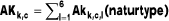 Formel: AK k,c = ∑ l=1 6 · Ak k,c,l (naturtype)