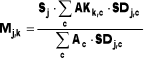 Formel: AK = (Sj · AK k,c · SD j,c) / (∑C Ac · SD j,c)
