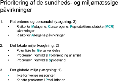 Illustration: Prioritering af de sundheds- og miljømæssige påvirkninger
