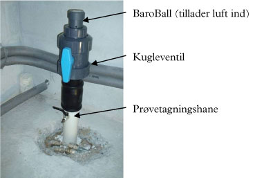 Figur 6.23: Foto af ventilationsboring med kontraventil (luftindtag). Stevneskovvej i Svendborg.